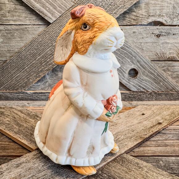 1990s, Vintage Anthropomorphic “Mrs. Easter Bunny” by Ron Gordon, 7.25” Tall - Picture 1 of 10